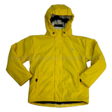 Chaqueta de lluvia con capucha de lluvia sólida / impermeable